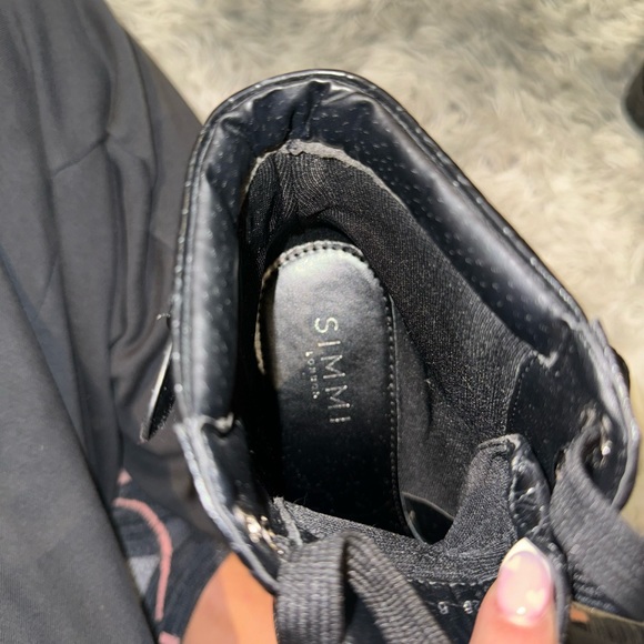 Simmi Shoes Black Lace Up Heeled Booties - Picture 5 of 5